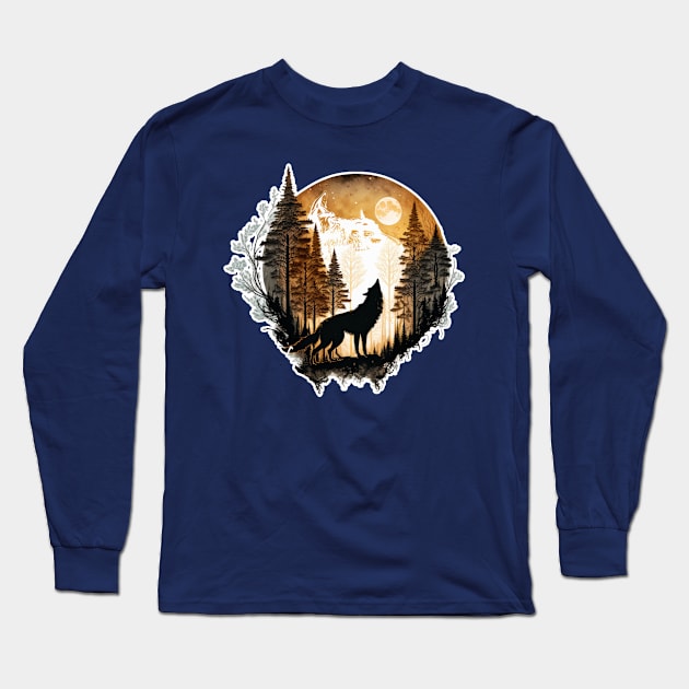 Howling Wolf Long Sleeve T-Shirt by Zoo state of mind